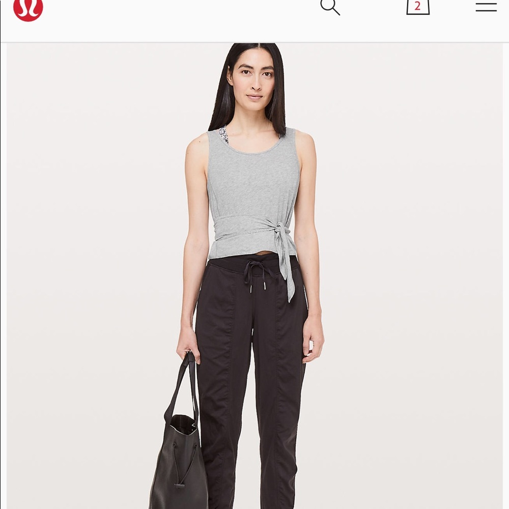 Lululemon It’s a Tie tank heathered light grey